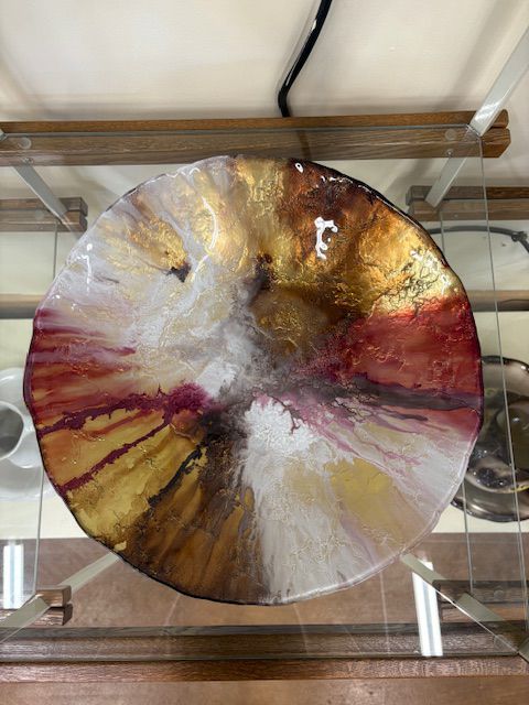 Matallic Forged Glass Platter