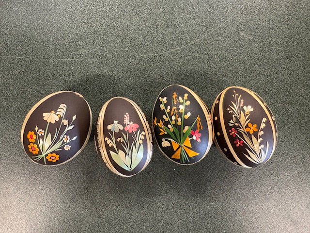 4 Hand Painted Eggs