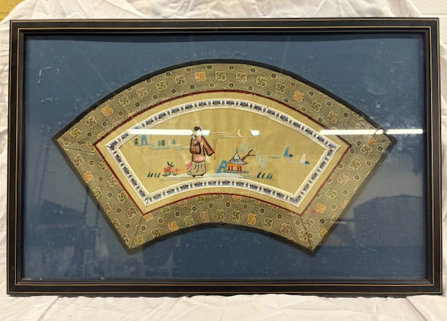 Framed Chinese Silk Fan
