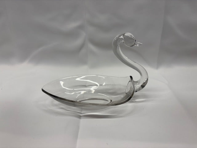 Glass Swan Dish