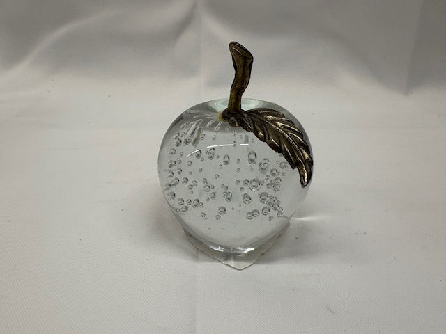 Bubble Glass Apple Paperweight