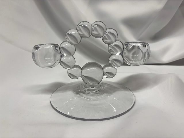 Glass Double Candle Holder