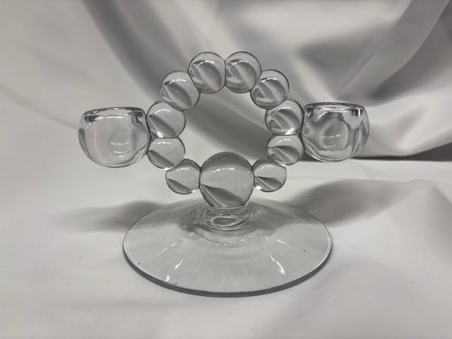 Glass Double Candle Holder
