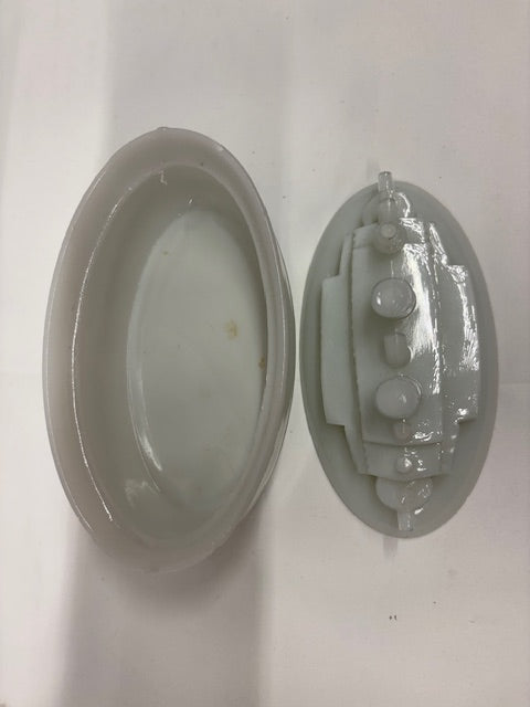 Milk Glass Battleship Dish