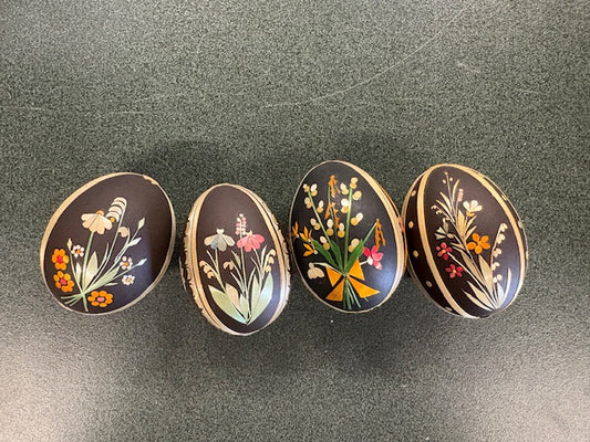 4 Hand Painted Eggs