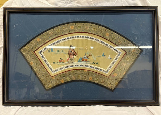 Framed Chinese Silk Fan