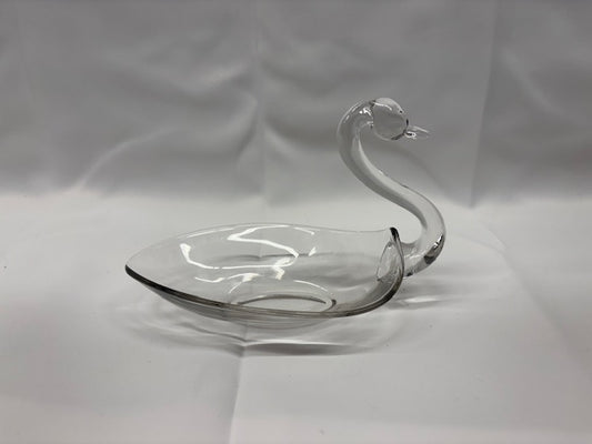 Glass Swan Dish