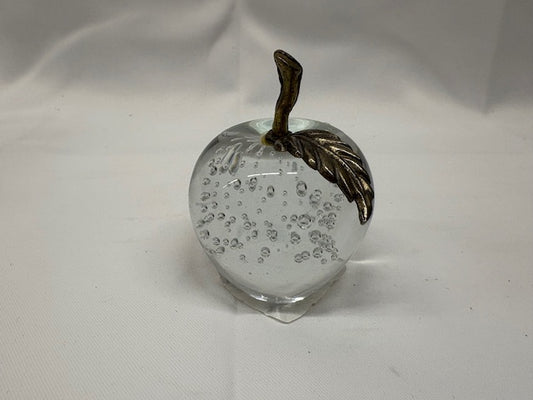 Bubble Glass Apple Paperweight