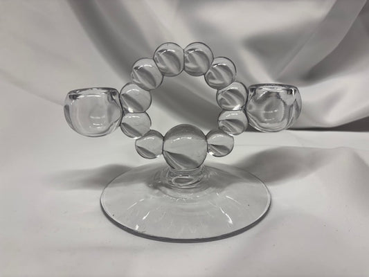 Glass Double Candle Holder